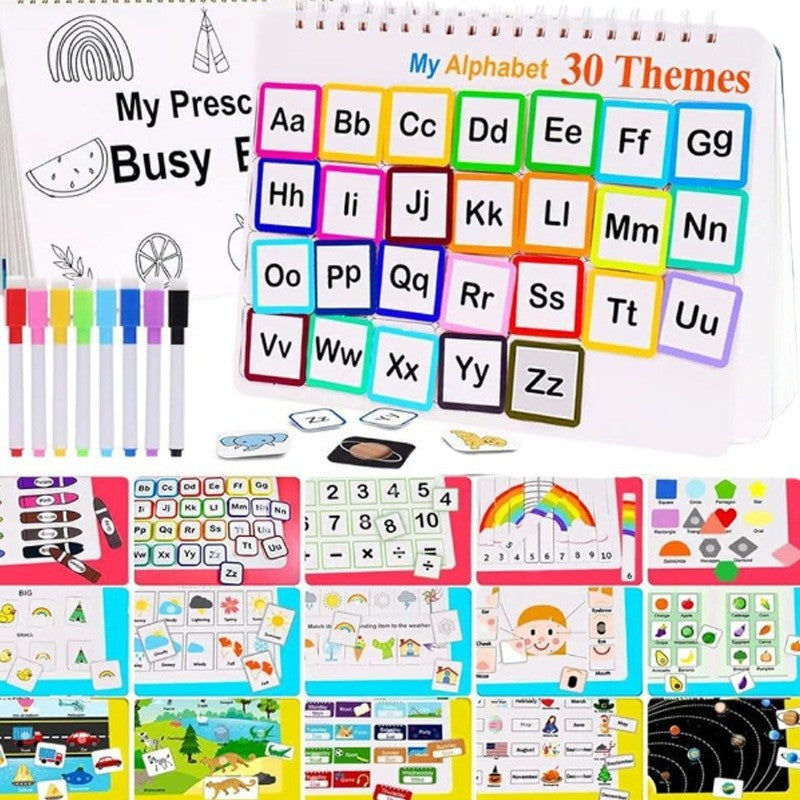Preschool Busy Book, 30 Montessori Activities With Markers