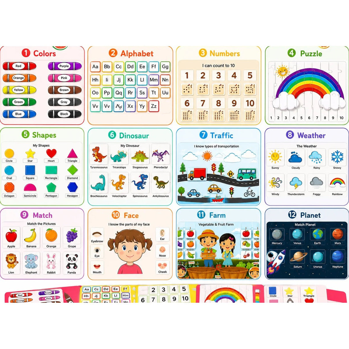 Preschool Busy Book, 12-Theme Learning Activity Binder