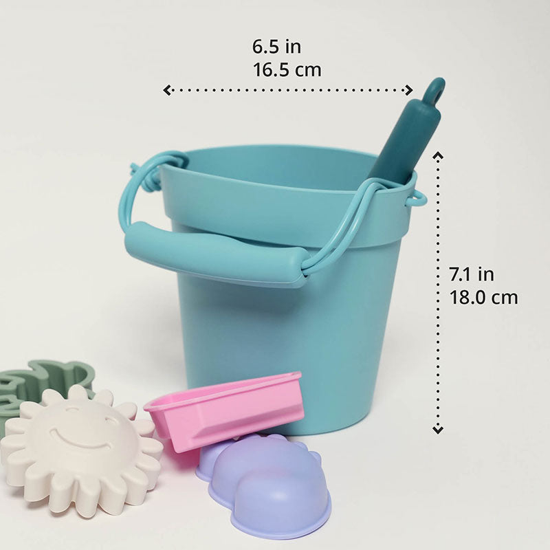 Silicone Beach Toy Set with Bucket and Molds