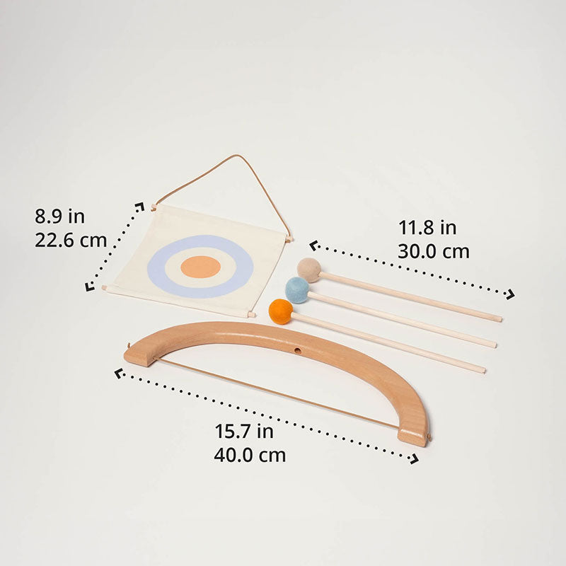 Wooden Bow and Arrow Toy with Soft-Tip Arrows and Target