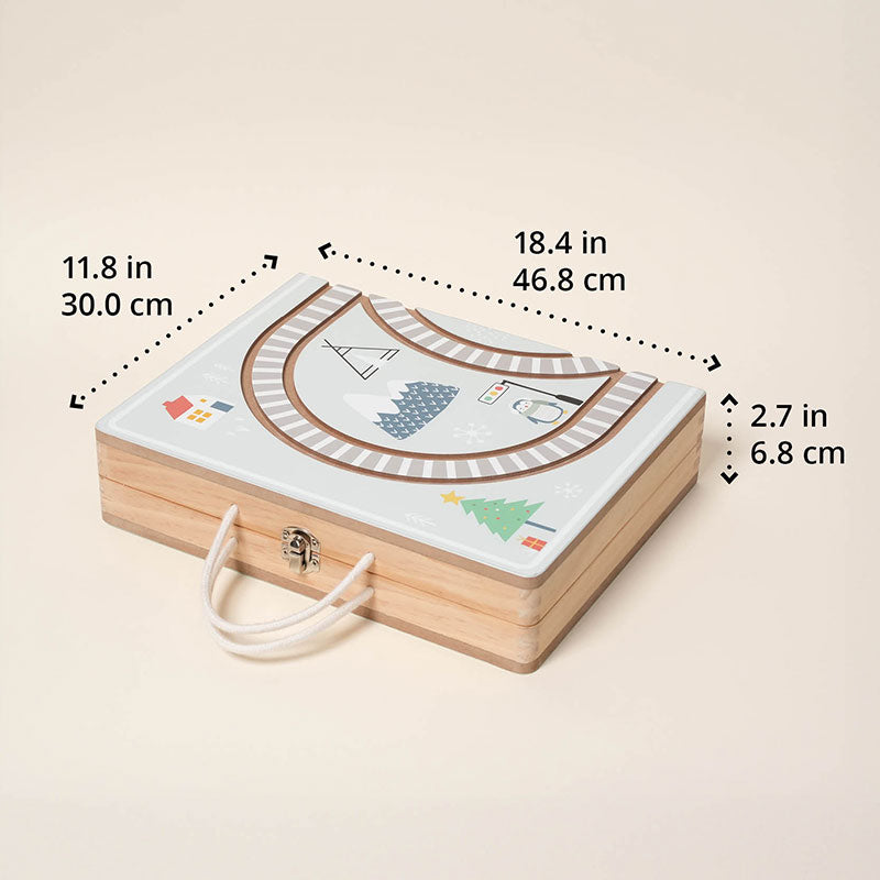 Christmas Wooden Railway Set with Foldable Board and Train