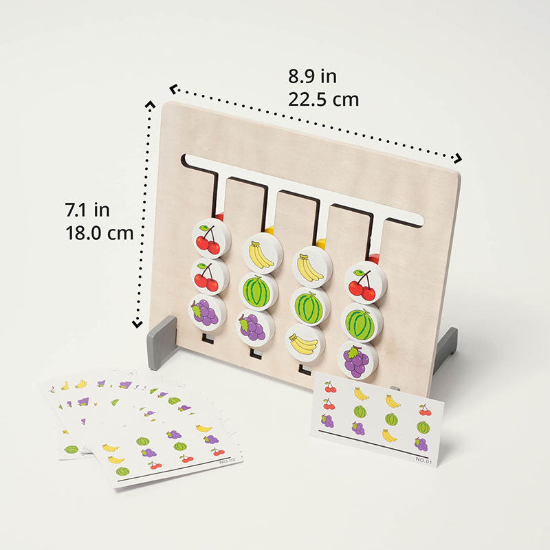 Logic Puzzle Toy with Double-Sided Wooden Board and 18 Challenge Cards