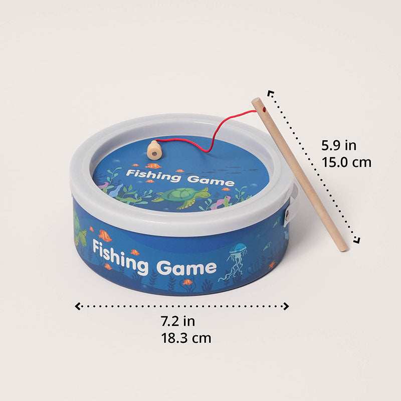 Magnetic Fishing Game with 51 Wooden Fish and 3 Rods