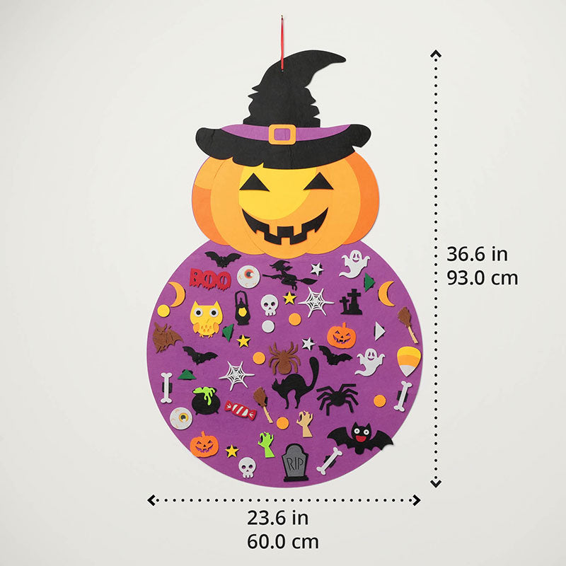 Felt Halloween Decoration with Pumpkin and 53 Pieces