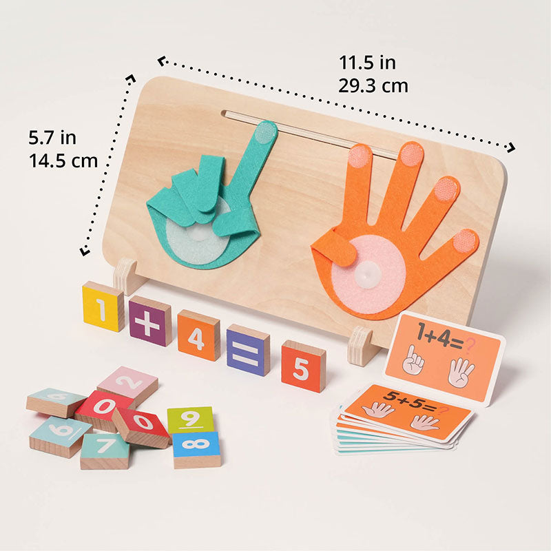 Wooden Math Learning Toy with Hand Counting for Kids