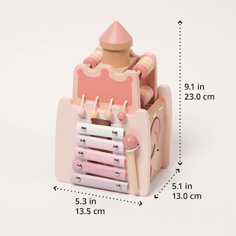 Wooden Castle Activity Toy with Xylophone and Shape Sorter