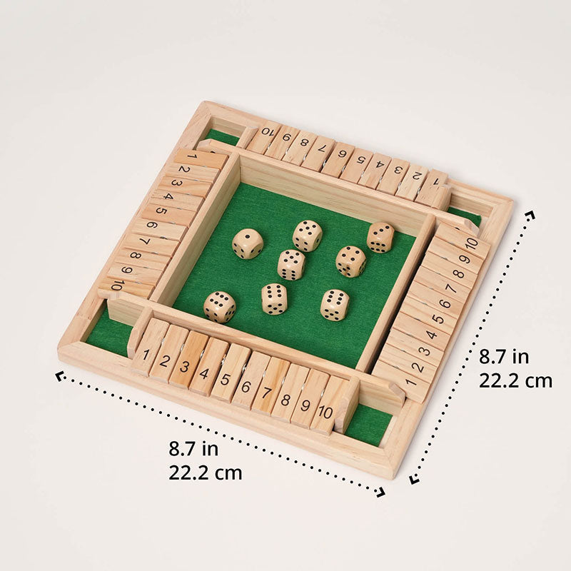 Dice Math Game with Wooden Board and Number Tiles