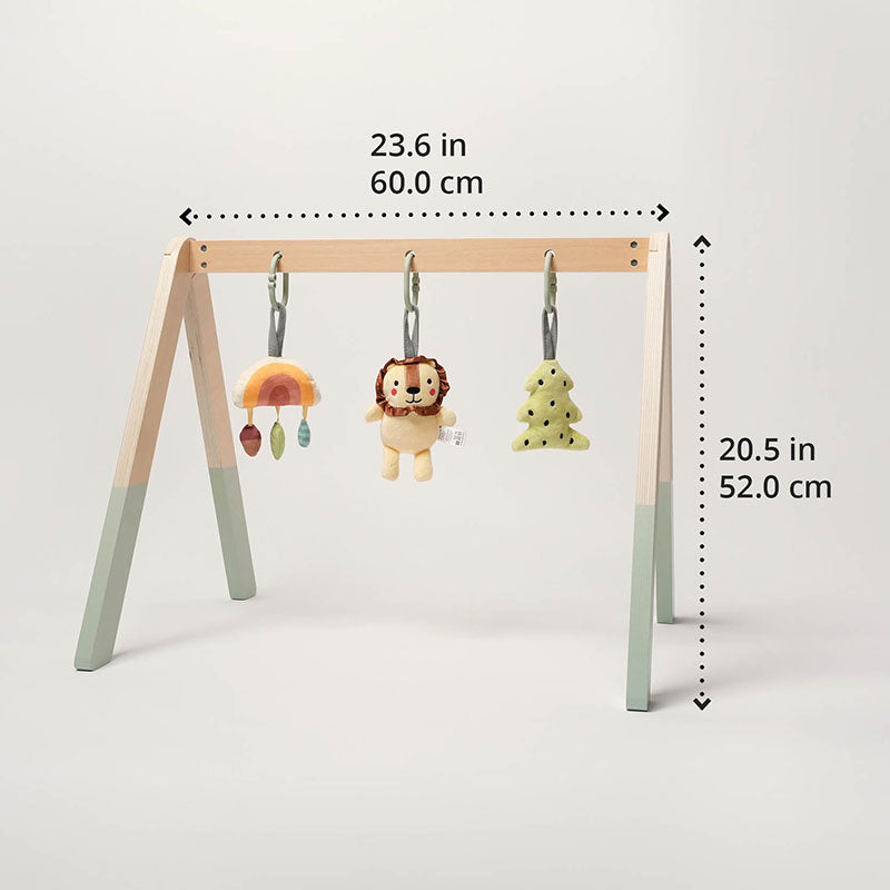 Baby Play Gym with Wooden Arch and Hanging Toys