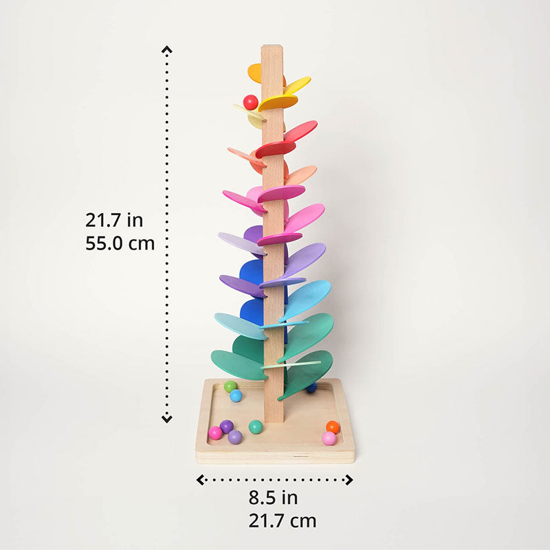 Marble Run Toy, Rainbow Tree with 30 Colorful Leaves
