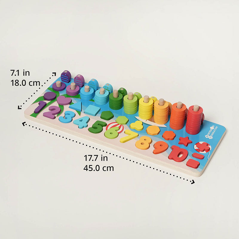 Montessori Counting Board with Numbers and Shapes
