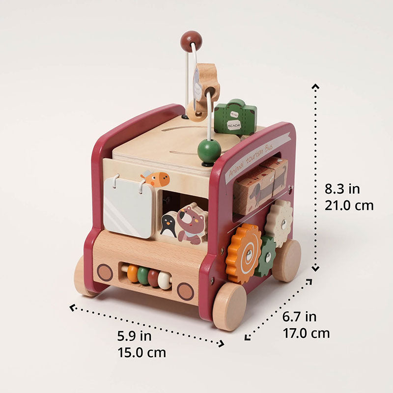 Wooden Activity Bus with Shape Sorter and Xylophone
