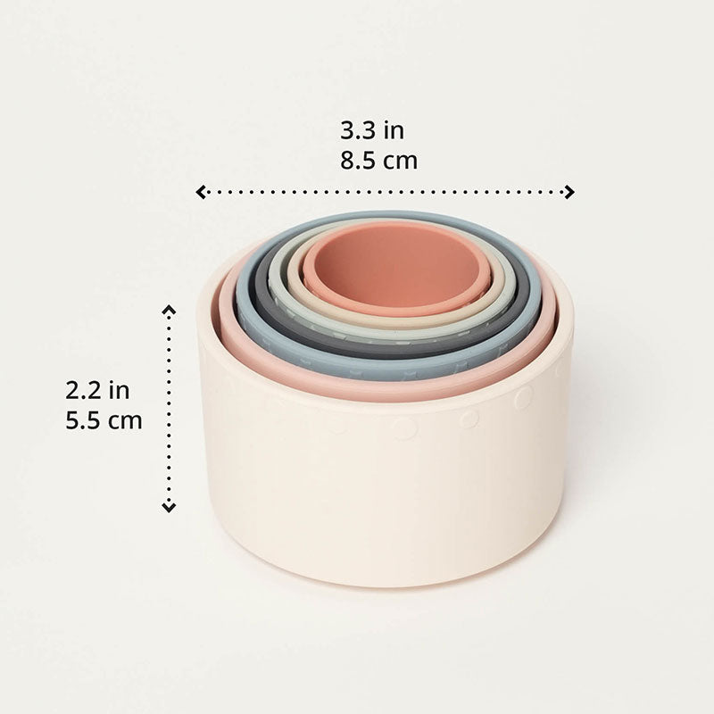 Silicone Stacking Cups Set with Textured Animals