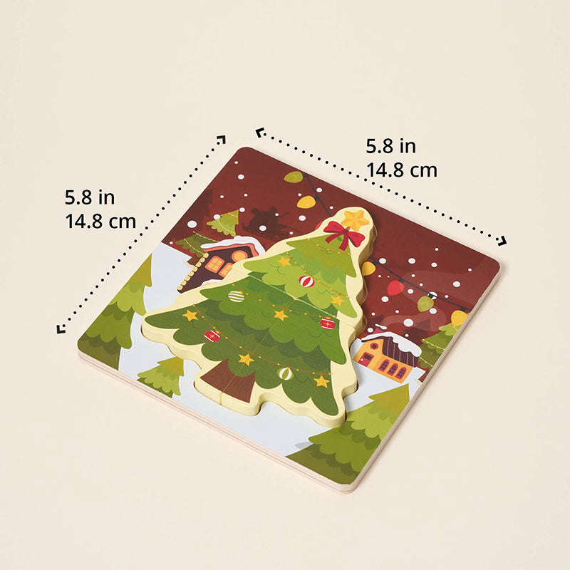 Christmas Wooden Puzzles, 3-Piece Toddler Set