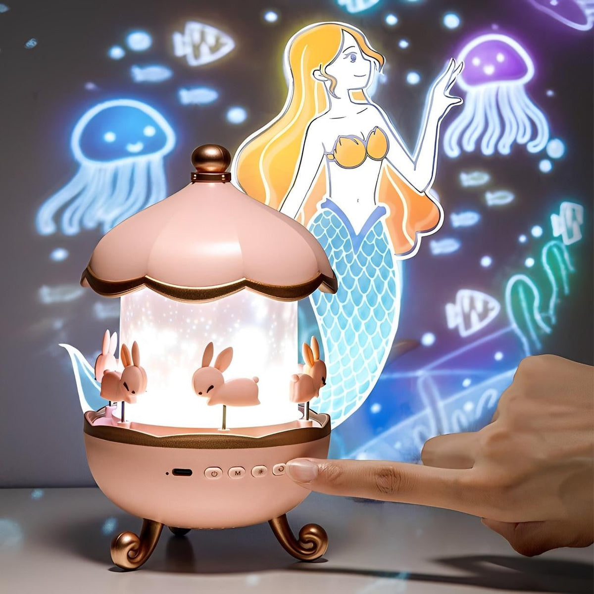 Carousel Night Light Projector with 12 Rotating Scenes