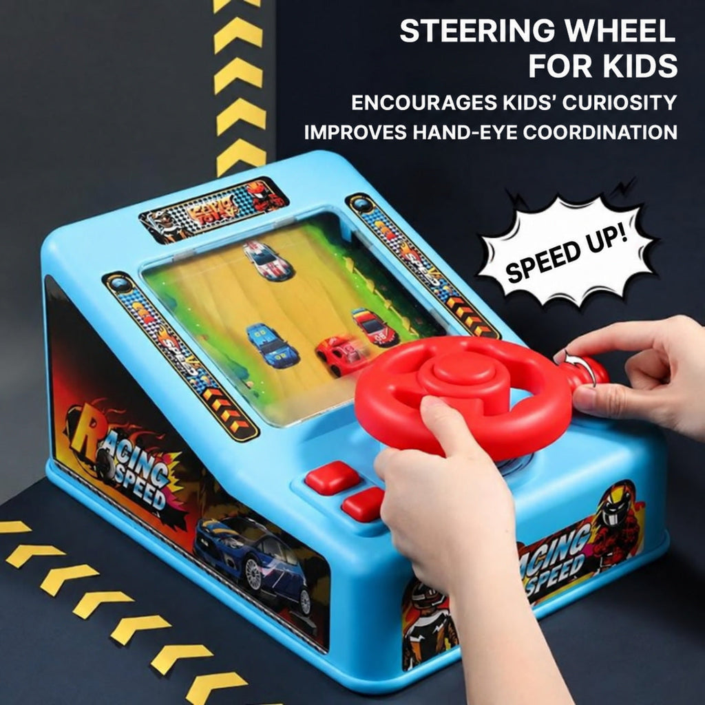 Racing Game Console Toy with Steering Wheel and Sounds