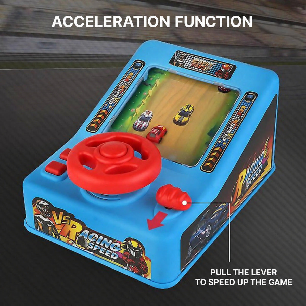 Racing Game Console Toy with Steering Wheel and Sounds
