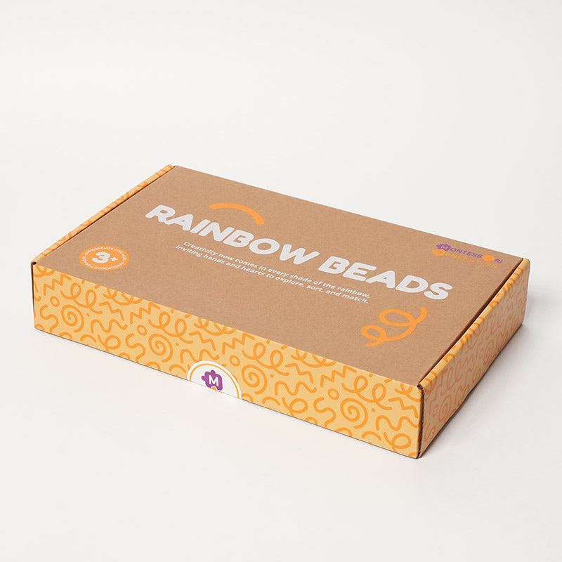 Rainbow Sorting Toy with Wooden Beads and Tweezers