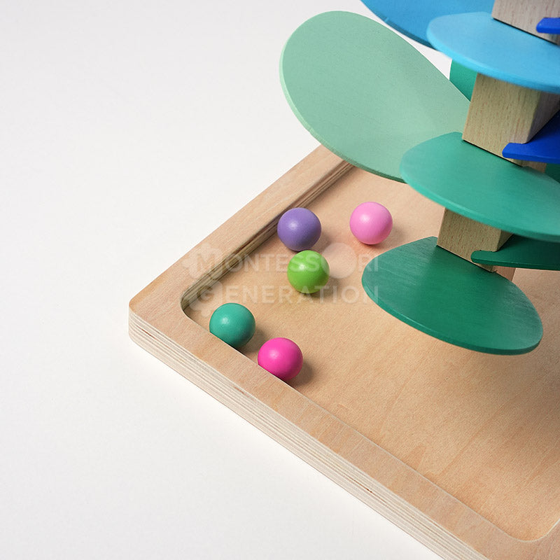 Marble Run Toy, Rainbow Tree with 30 Colorful Leaves