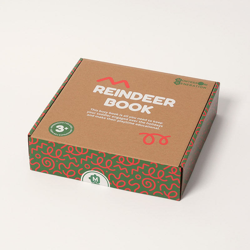 Felt Quiet Book with Reindeer Theme and Interactive Pages