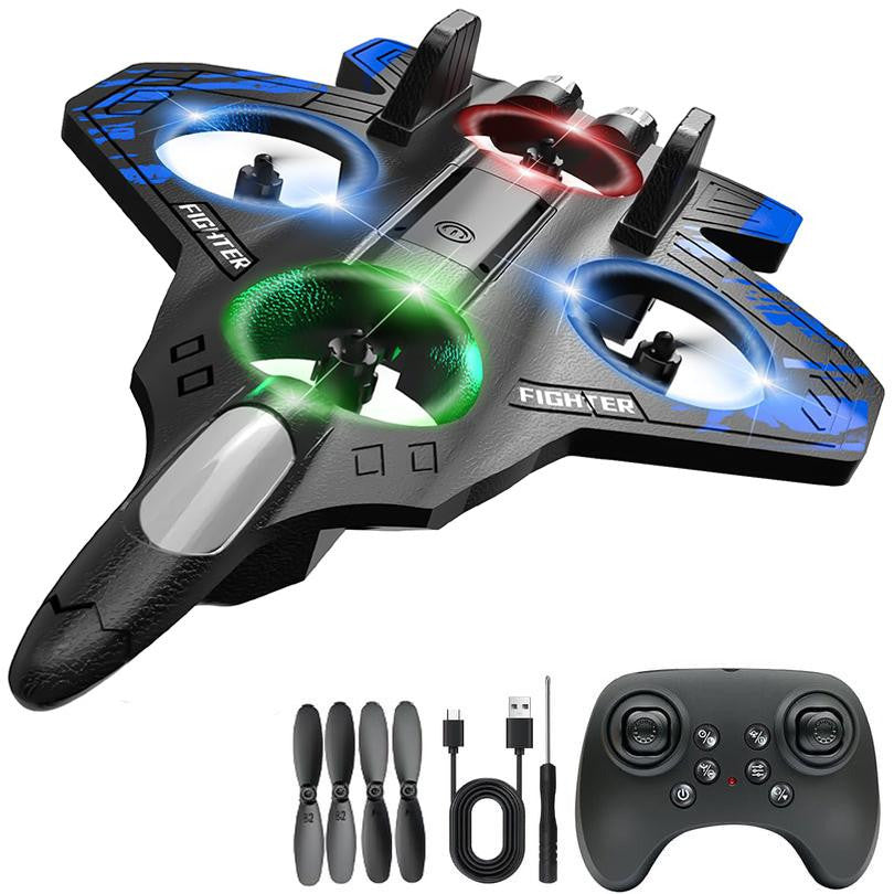 Remote Control Fighter Jet with LED Lights and 4 Propellers