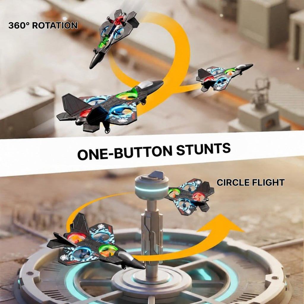 Remote Control Fighter Jet with LED Lights and 4 Propellers