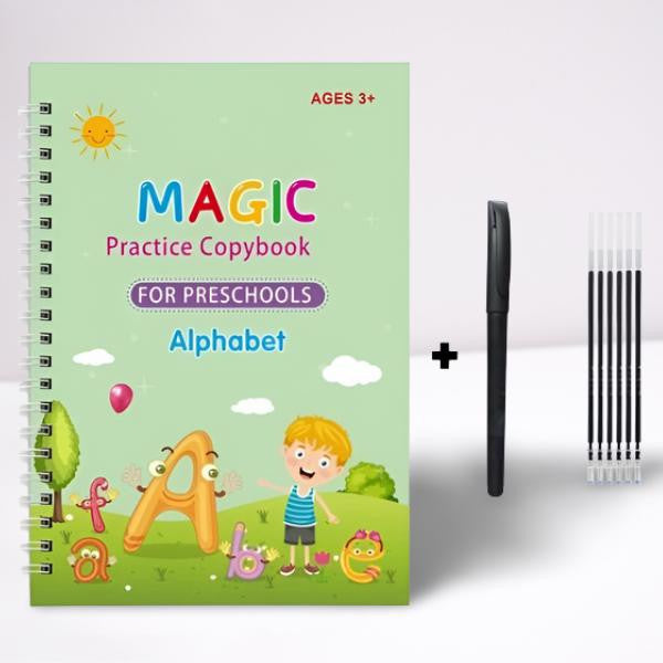 Reusable Magic Copybook with Pen and Refills for Preschoolers