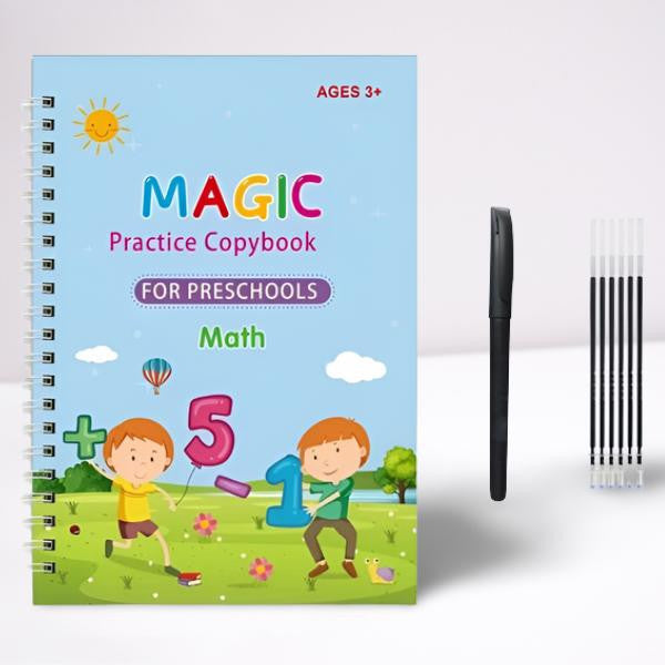 Reusable Magic Copybook with Pen and Refills for Preschoolers