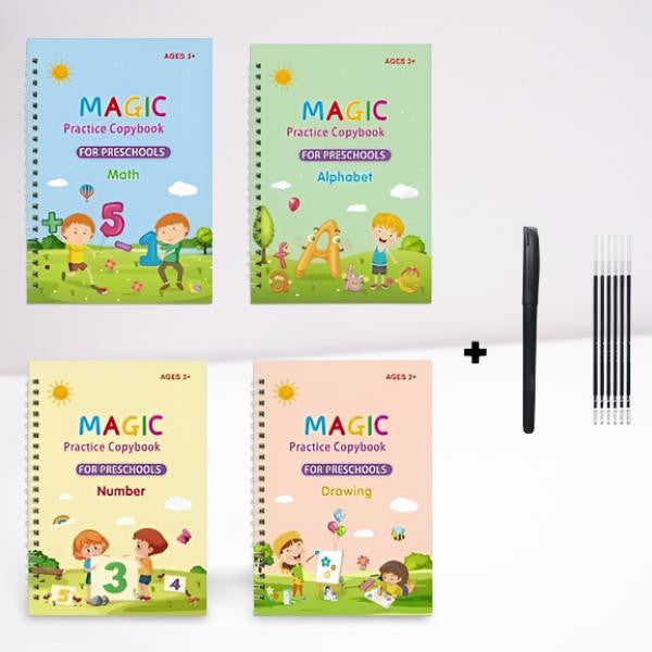 Reusable Magic Copybook with Pen and Refills for Preschoolers