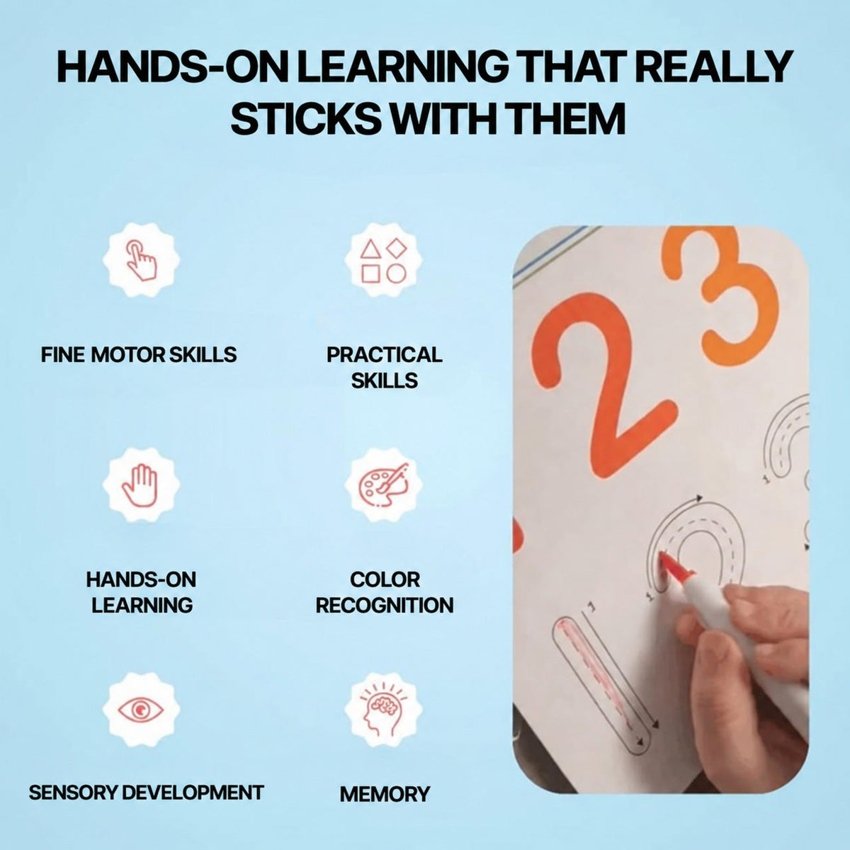 Reusable Preschool Activity Book with 30 Educational Themes