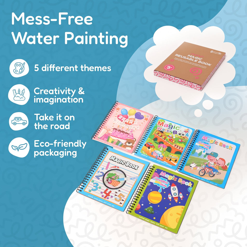 Reusable Water Coloring Book with Magic Pen