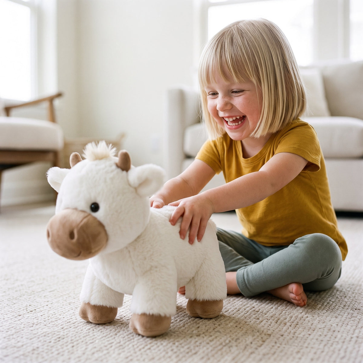 Running Highland Cow Plush, Gallops Without Batteries