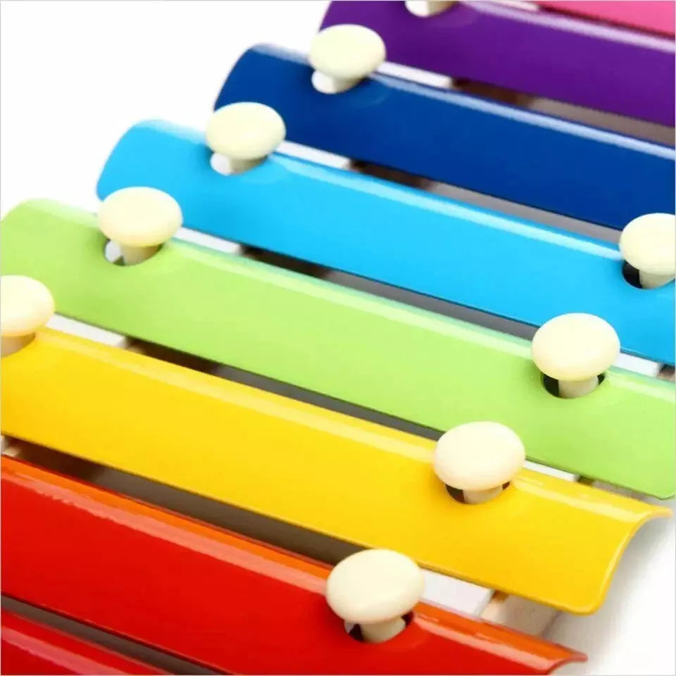 Wooden Xylophone with 8 Colorful Metal Keys