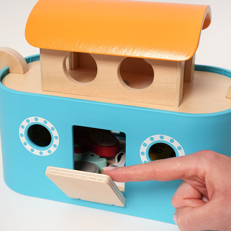Wooden Noah's Ark Toy with Animals and Storybook