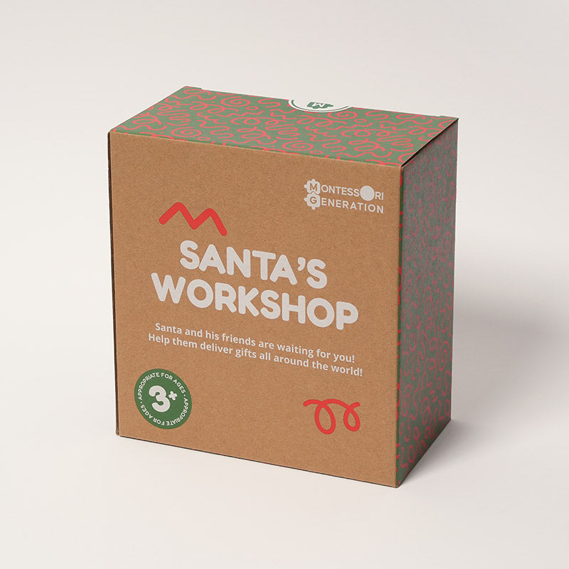Christmas Dollhouse Toy, Foldable Santa's Workshop with Figurines