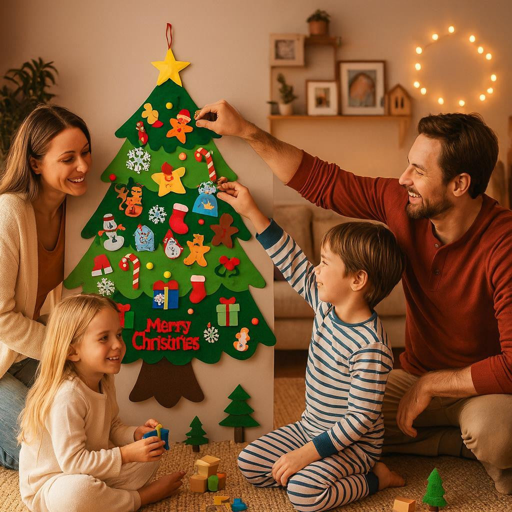 Felt Christmas Tree with 32 Detachable Ornaments