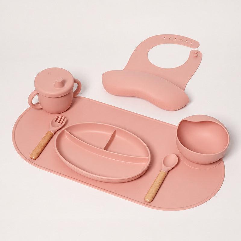 Silicone Baby Dining Set with Non-Slip Mat and Bib
