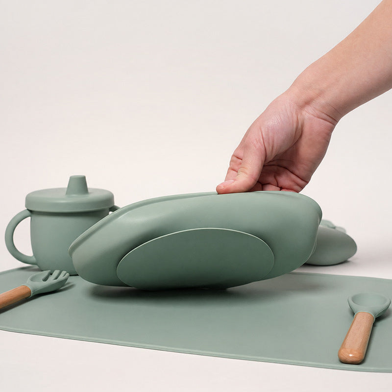 Silicone Baby Dining Set with Non-Slip Mat and Bib
