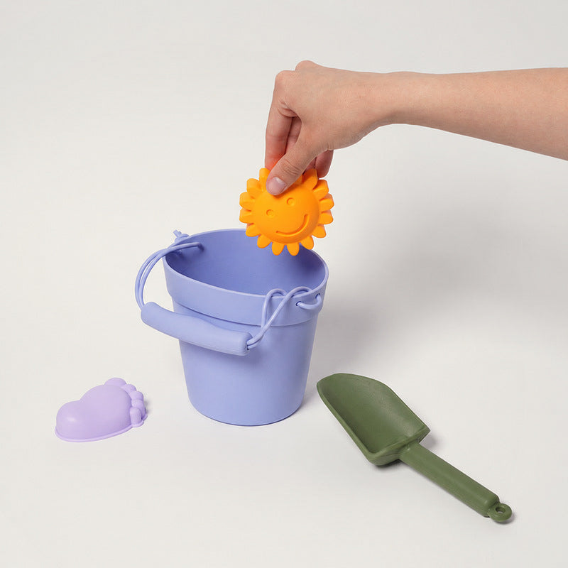 Silicone Beach Toy Set with Bucket and Molds