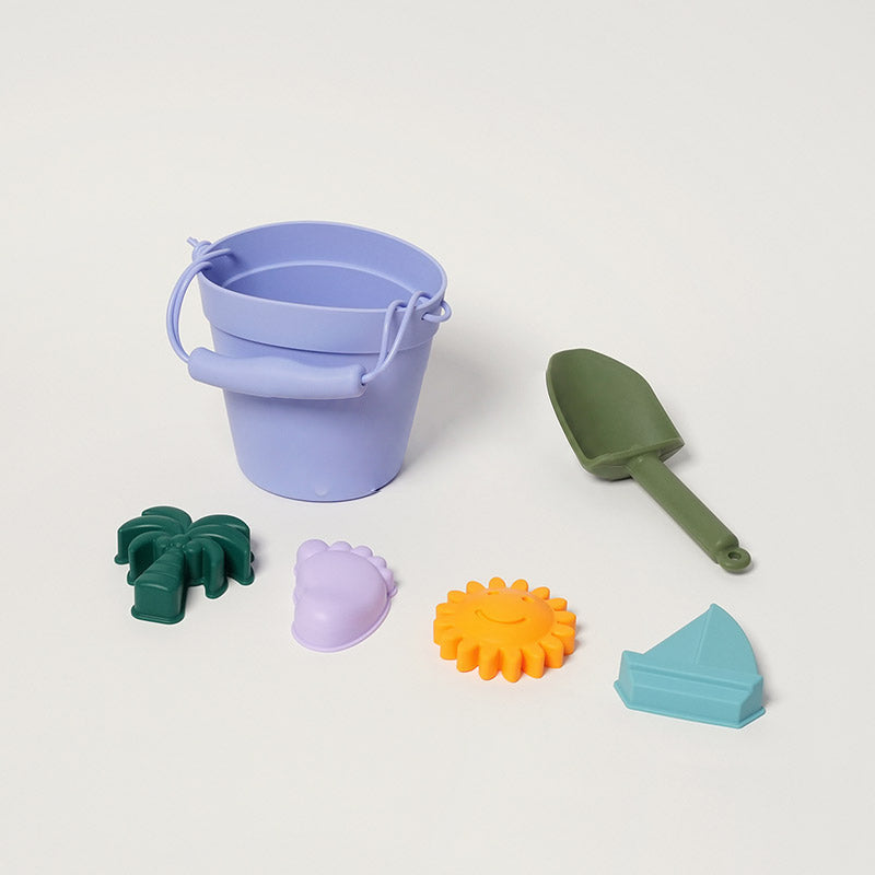 Silicone Beach Toy Set with Bucket and Molds