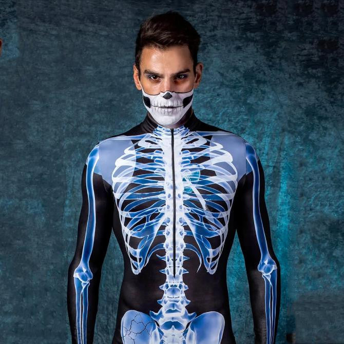 Skeleton Bodysuit Costume with X-Ray Print Design