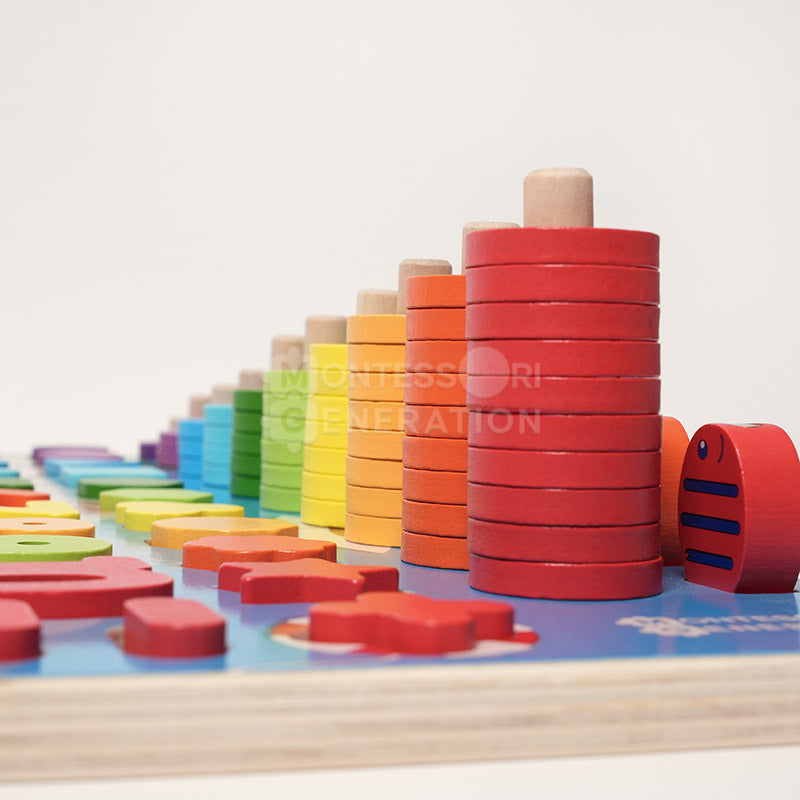 Montessori Counting Board with Numbers and Shapes