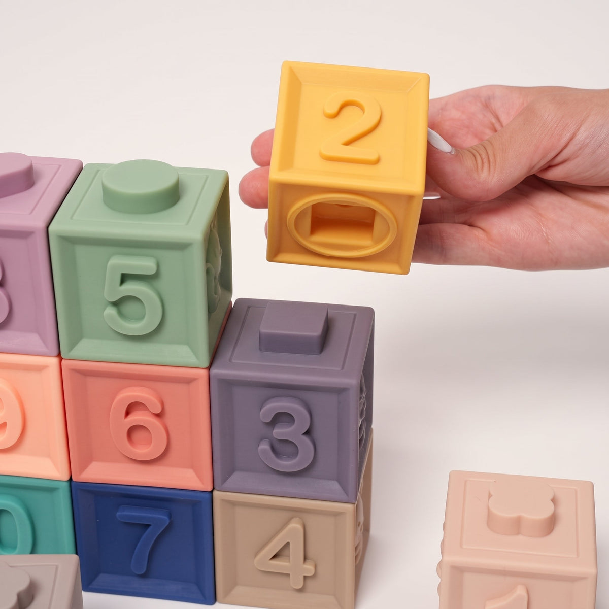 Soft Baby Blocks, 12-Piece Silicone Sensory Set