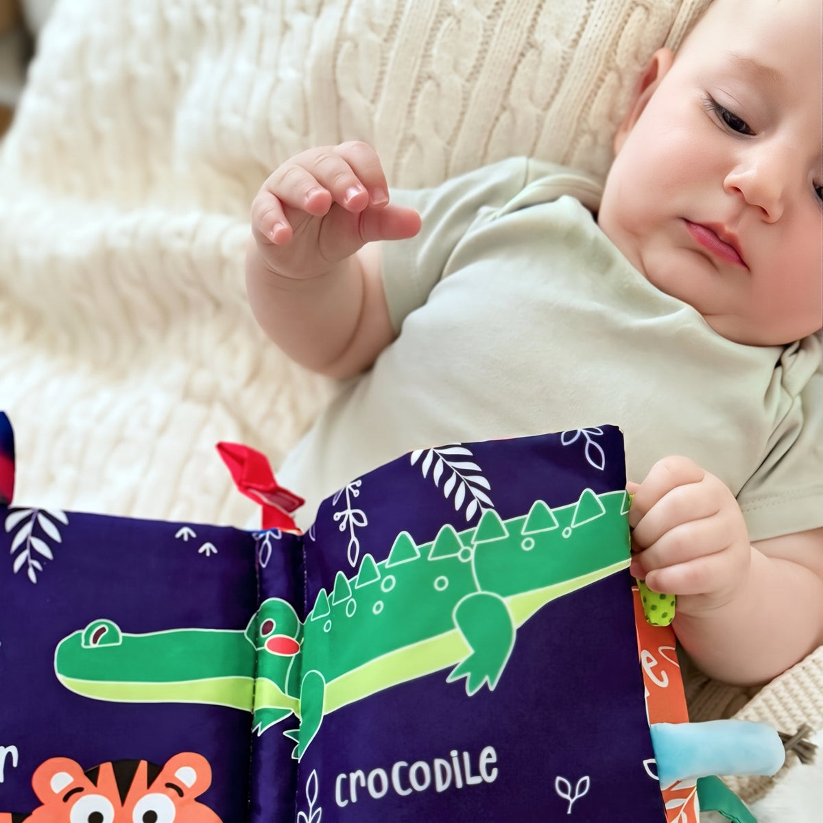 Soft Sensory Book with Textures and Colors for Babies