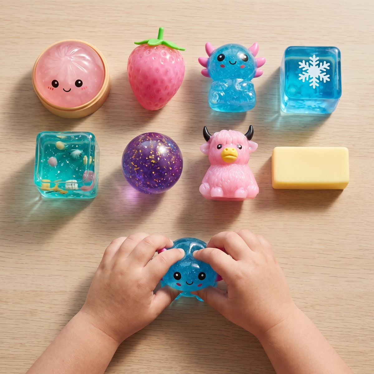 Squishy Fun Box, 8-Piece Slow-Rise Sensory Set