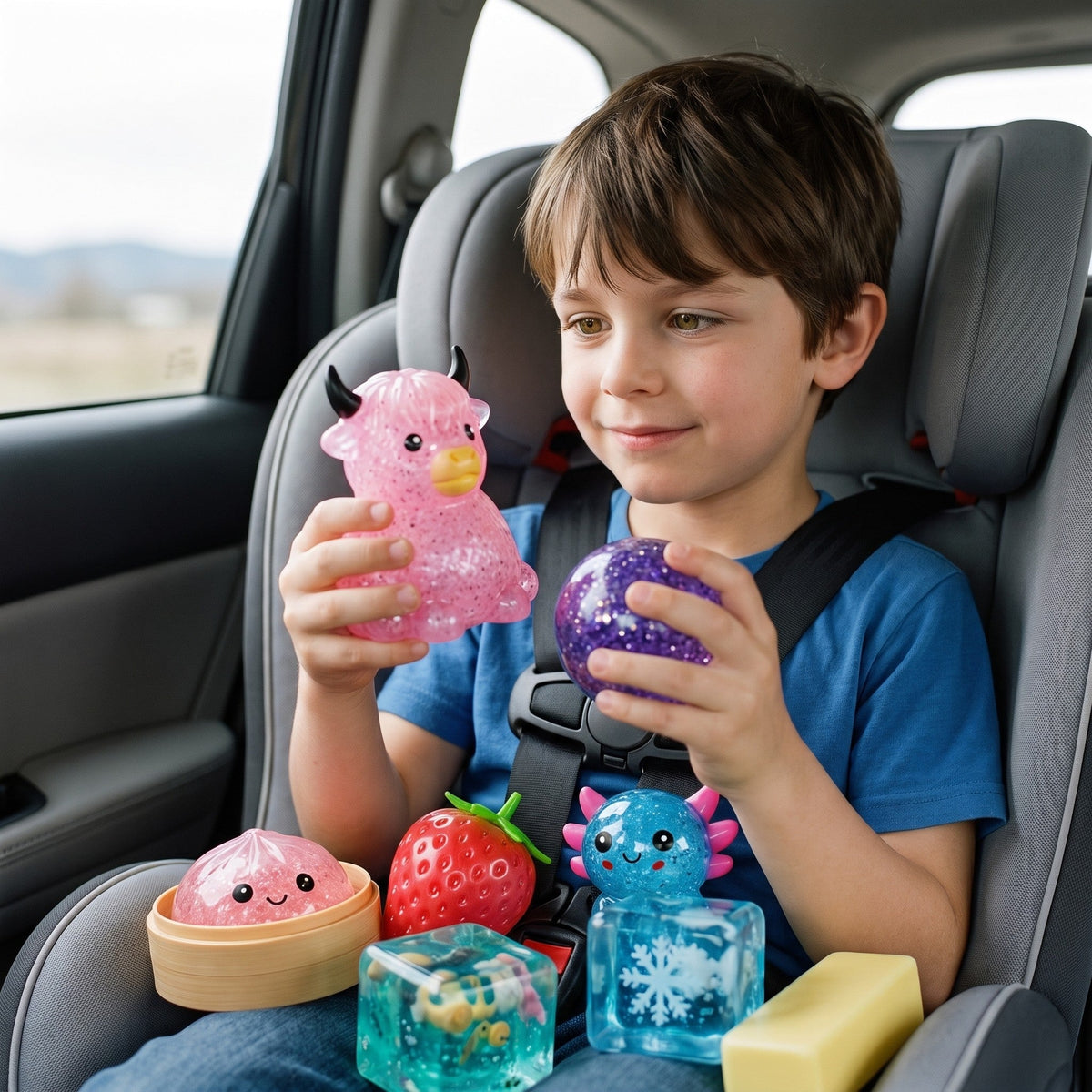 Squishy Fun Box, 8-Piece Slow-Rise Sensory Set