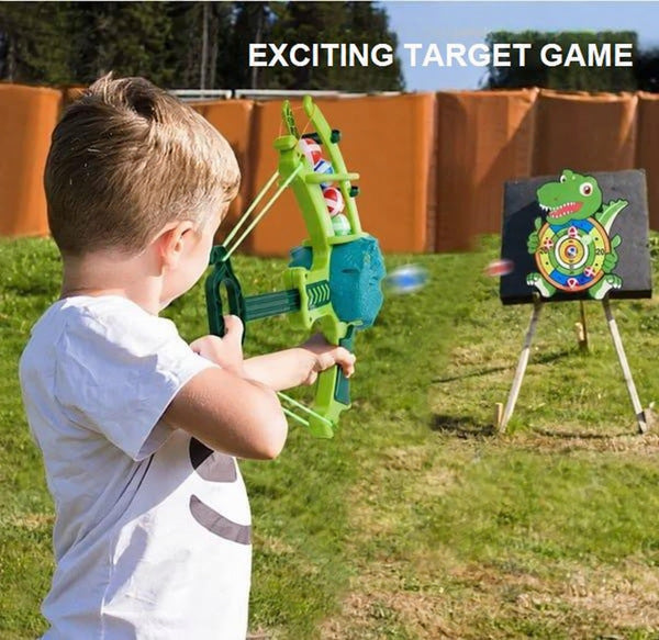 Sticky Ball Dart Set with Dinosaur Target and Bow