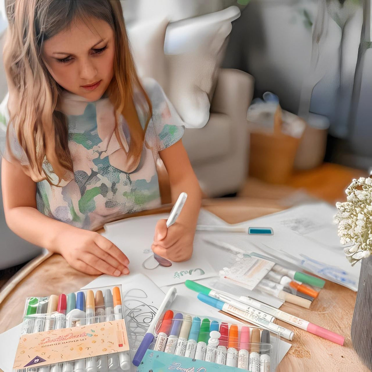 Outline Markers with Dual-Line Effect Set of 8 or 12