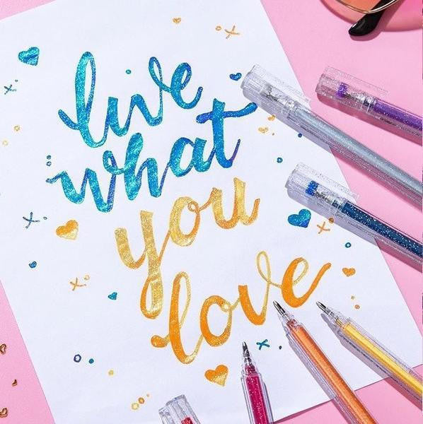 Glitter Gel Pens Set – 100 Vibrant Colors for Art and Journaling