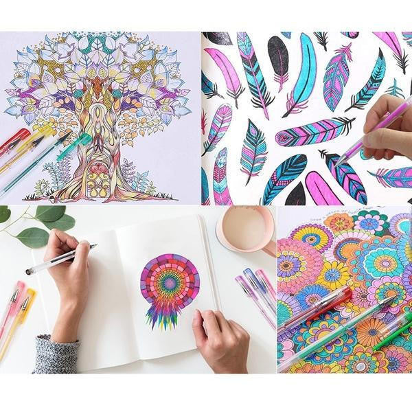 Glitter Gel Pens Set – 100 Vibrant Colors for Art and Journaling