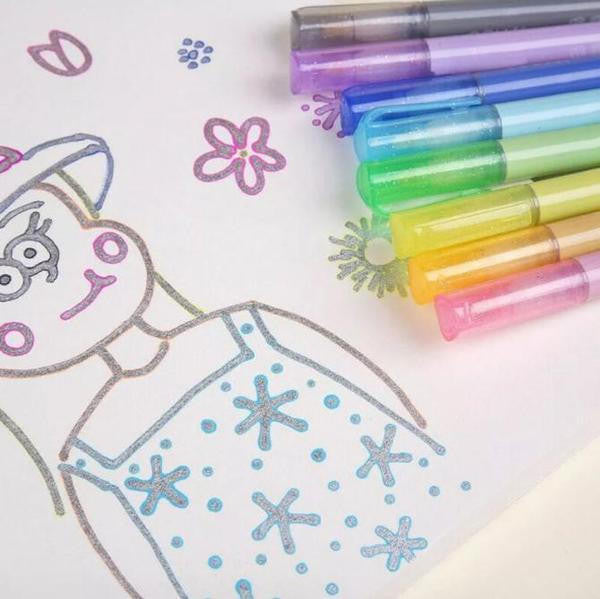 Metallic Outline Markers with Star Caps Set of 8 or 12